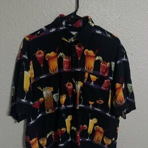 Cocktail Print Black Shirt